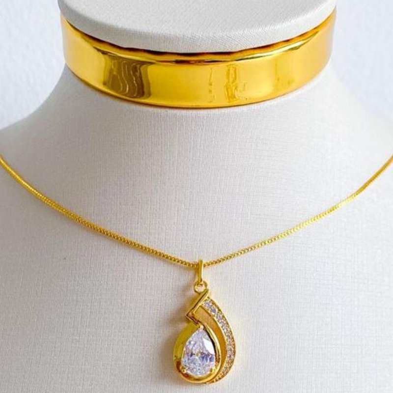 COLAR GOTA ZIRCONIA CRISTAL
