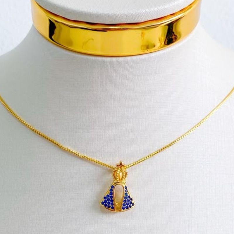 COLAR N.S. APARECIDA CRAVEJADA MANTO AZUL