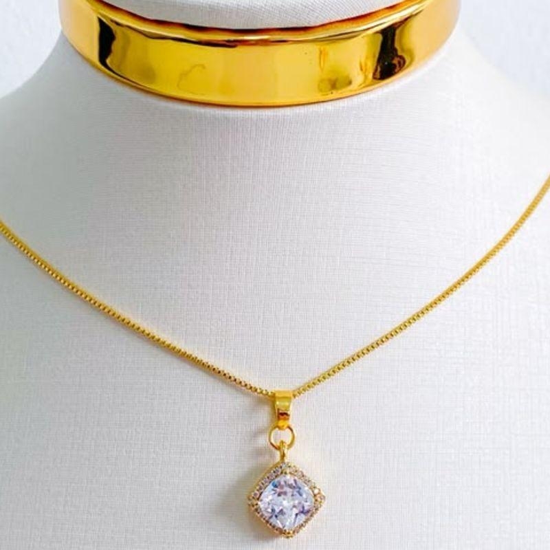 COLAR ZIRCONIA CRAVEJADA