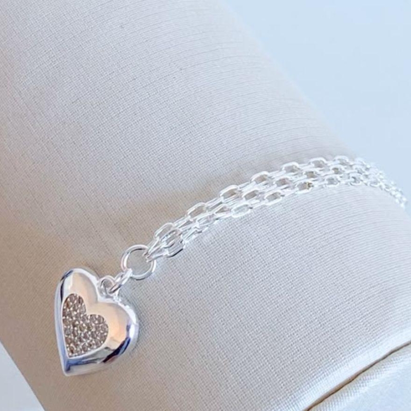 PULSEIRA CORAÇÃO CRAVEJADO