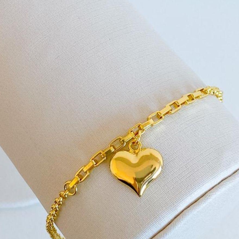 PULSEIRA CORAÇÃO ELO PORTUGUES / TIJOLINHO