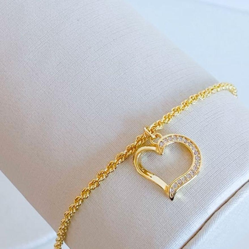 PULSEIRA CORDÃO BAIANO COM CORAÇÃO