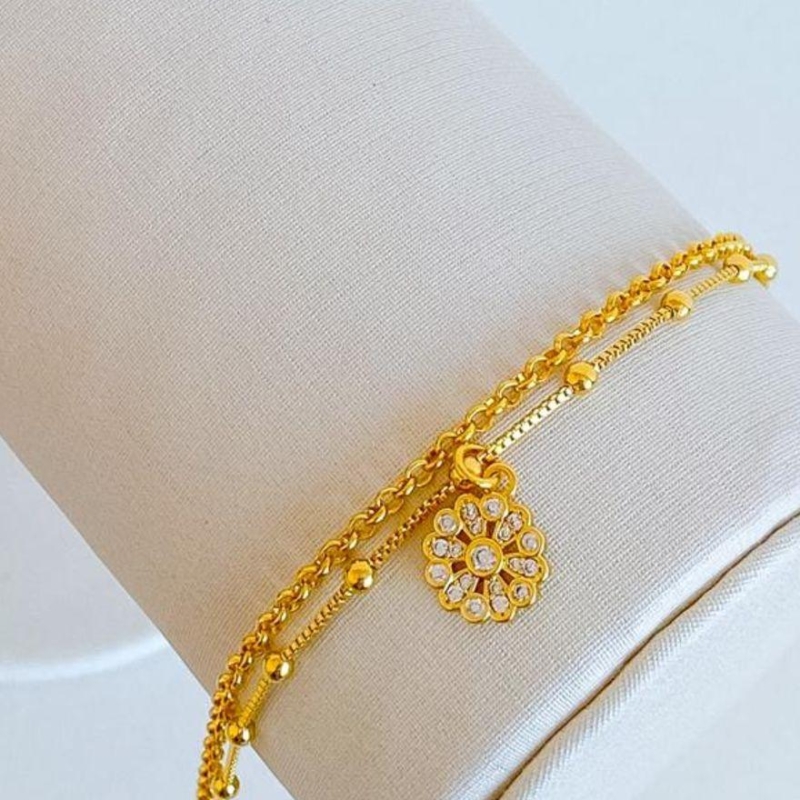PULSEIRA FLOR DUPLA BOLINHA / VENEZIANA