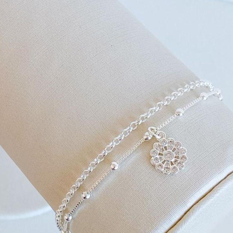PULSEIRA FLOR DUPLA BOLINHA / VENEZIANA