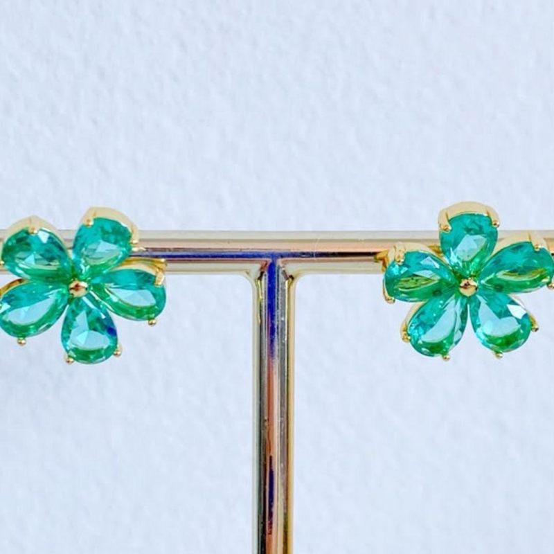 BRINCO FLOR ZIRCONIA VERDE