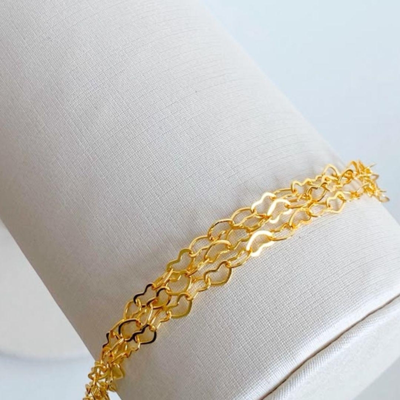 PULSEIRA TRIPLA ELOS CORAÇÕES