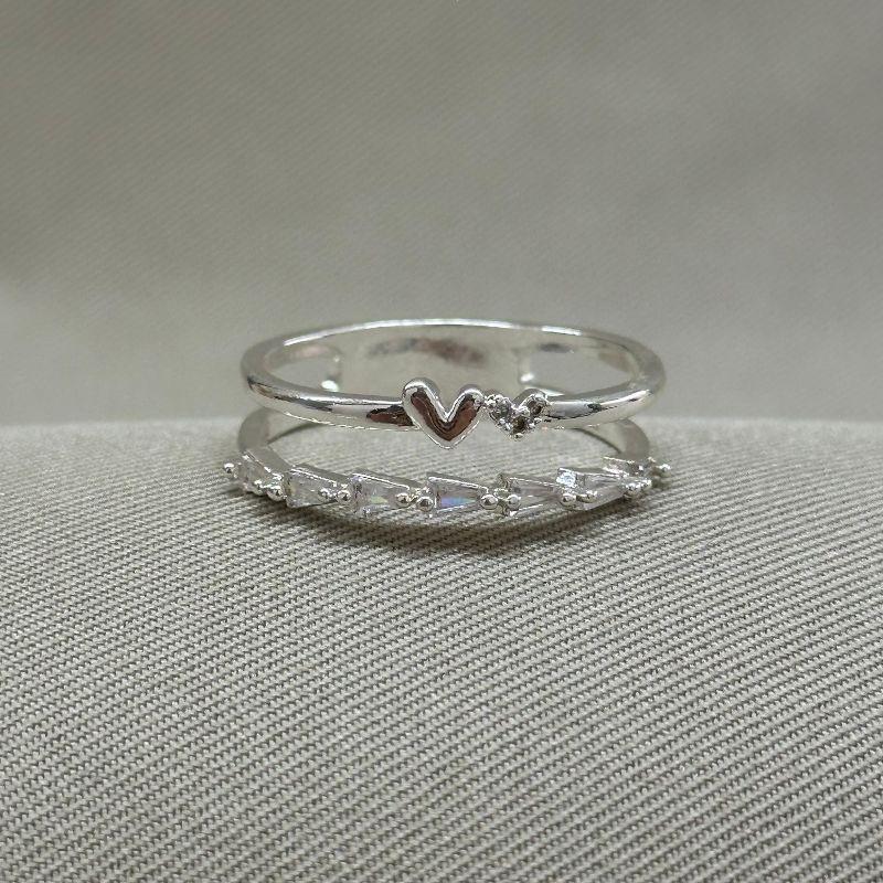 ANEL 2 CORAÇÕES E ZIRCONIAS