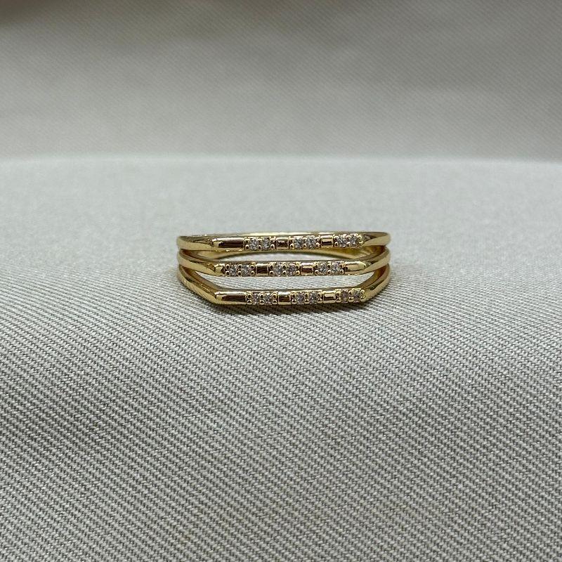 ANEL 3 LINHAS CRAVEJADAS