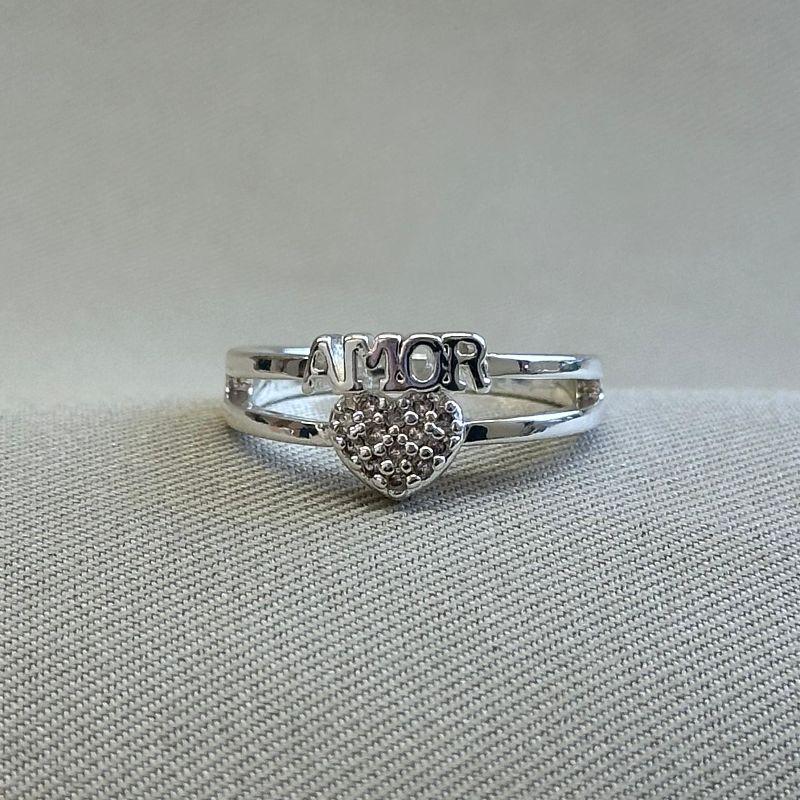 ANEL AMOR E CORAÇÃO CRAVEJADO