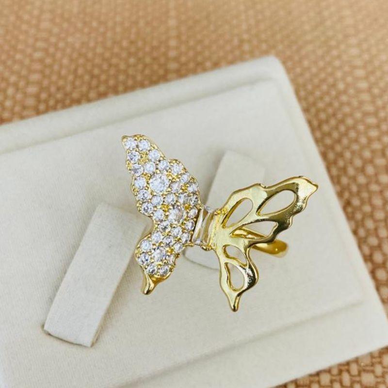 ANEL BORBOLETA COM ASA CRAVEJADA