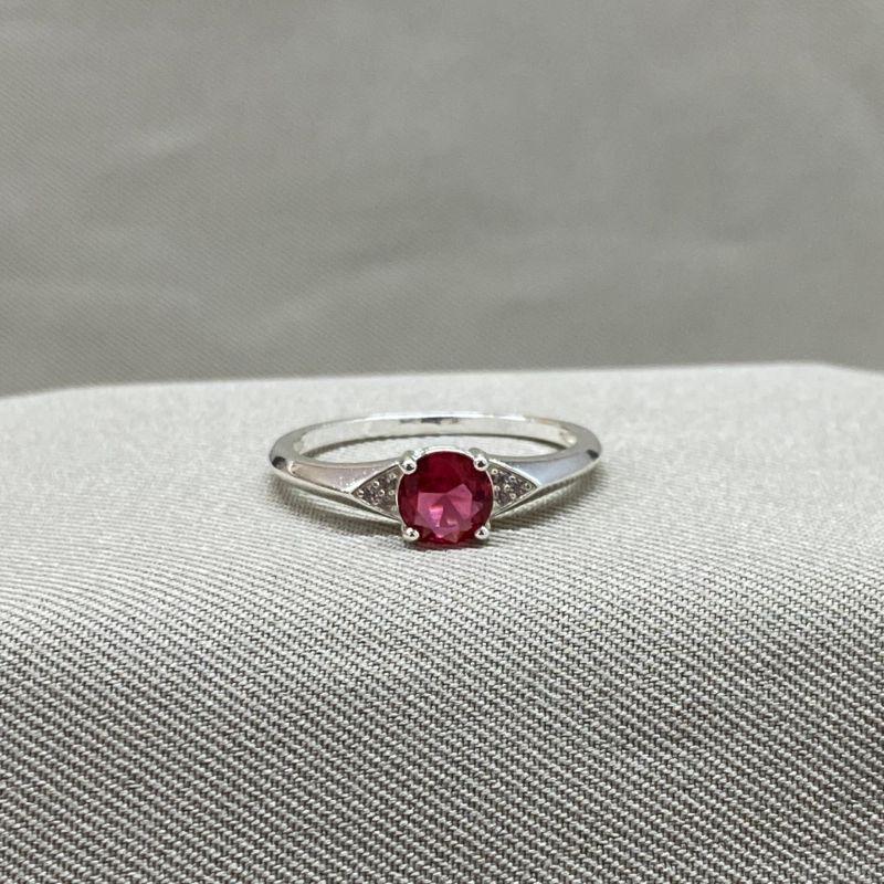 ANEL COM ZIRCONIA REDONDA ROSA