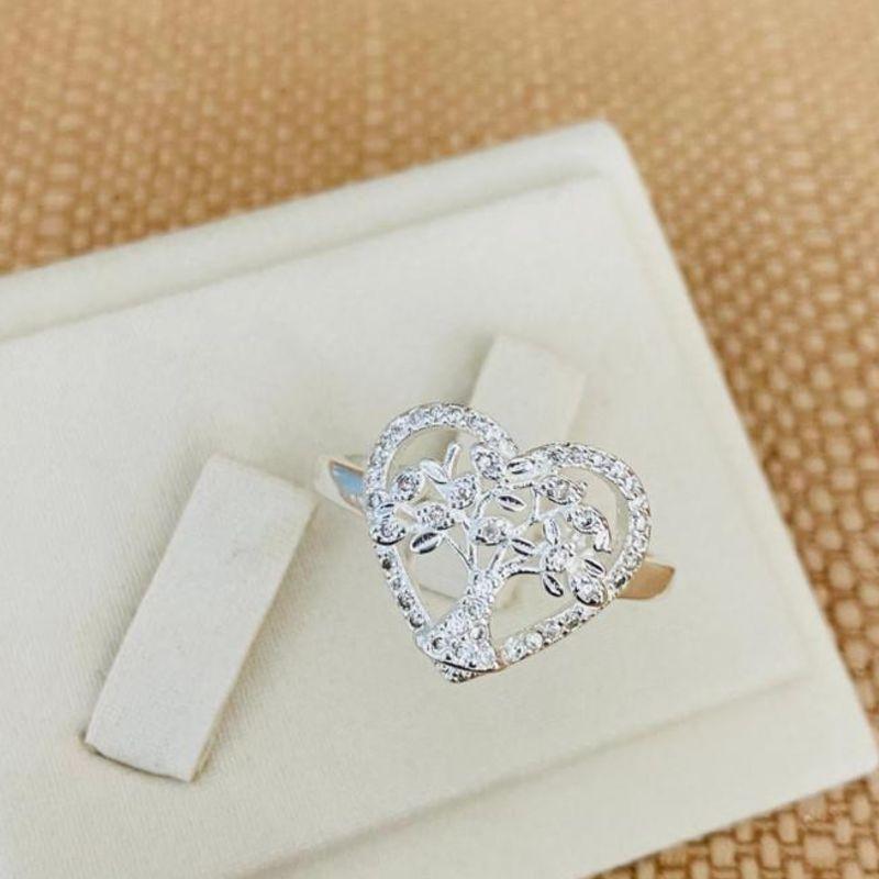 ANEL CORAÇÃO ARVORE DA VIDA CRAVEJADO