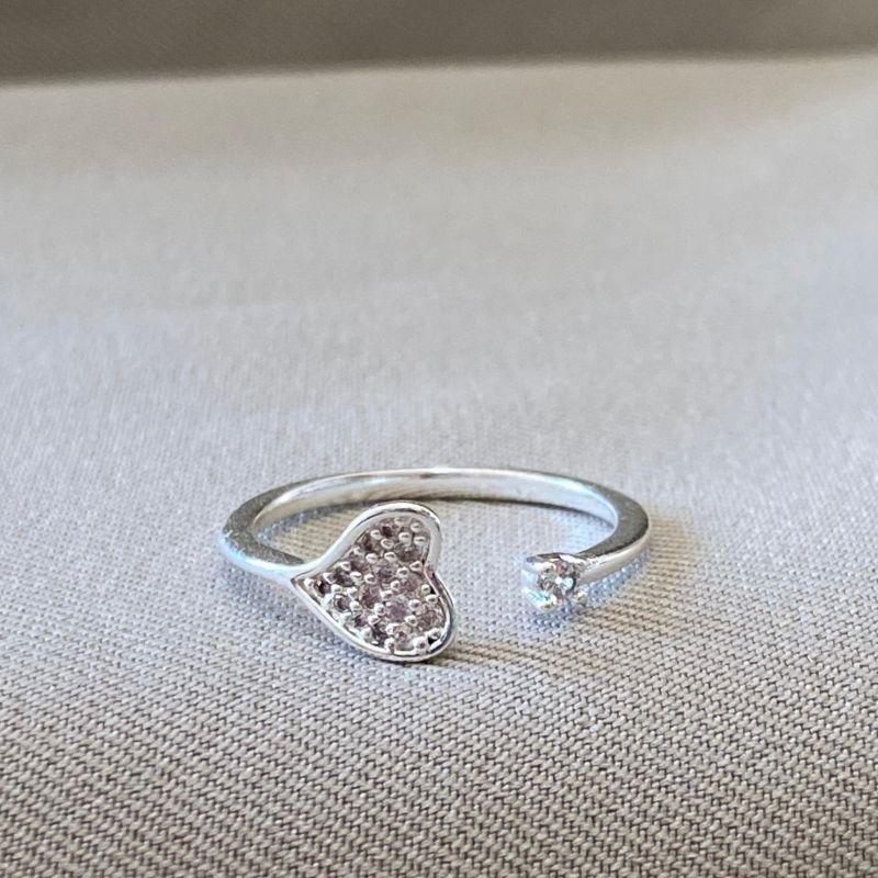 ANEL CORAÇÃO COM ZIRCONIA REGULAVEL