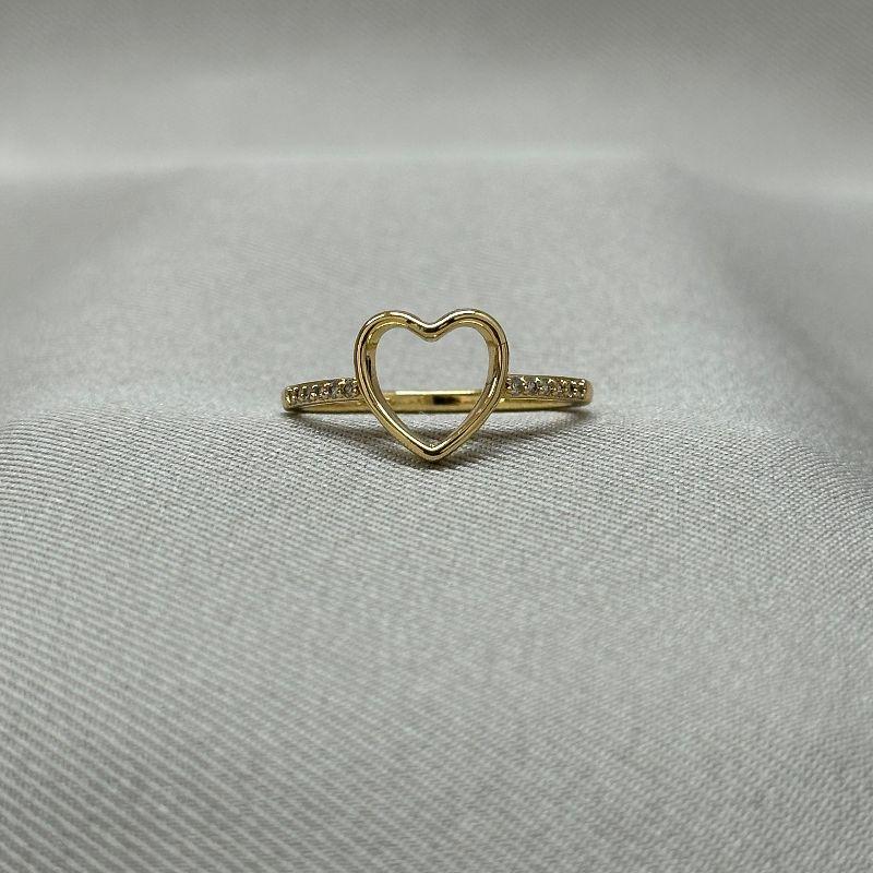 ANEL CORAÇÃO CRAVEJADO