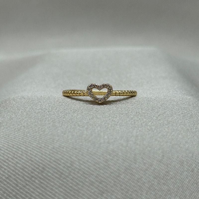 ANEL CORAÇÃO CRAVEJADO