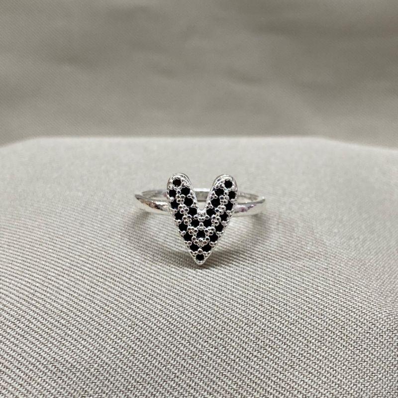 ANEL CORAÇÃO CRAVEJADO