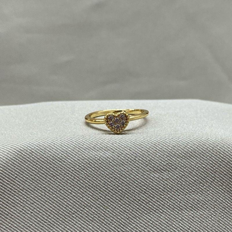 ANEL CORAÇÃO CRAVEJADO