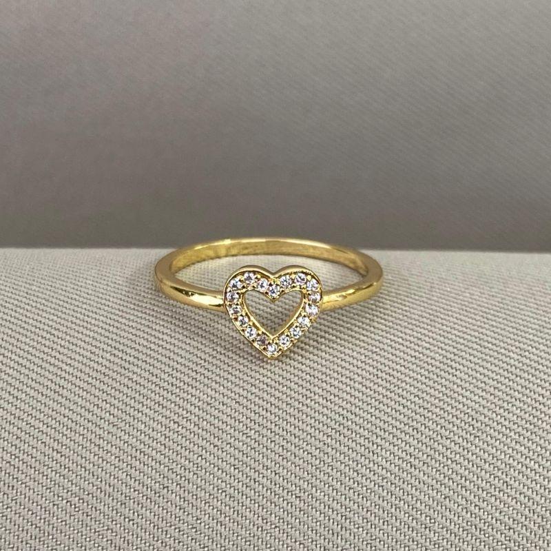 ANEL CORAÇÃO CRAVEJADO