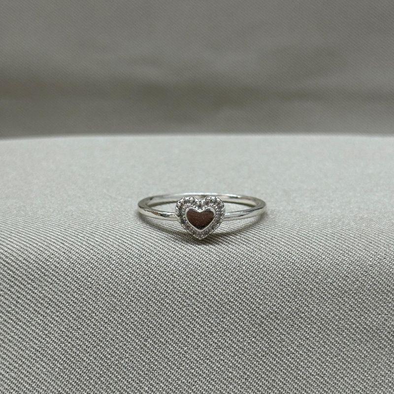 ANEL CORAÇÃO CRAVEJADO/LISO