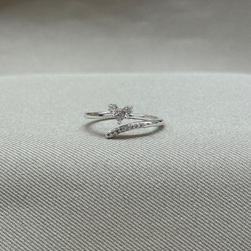 ANEL CORAÇÃO CRAVEJADO/PONTA CRAVEJADO