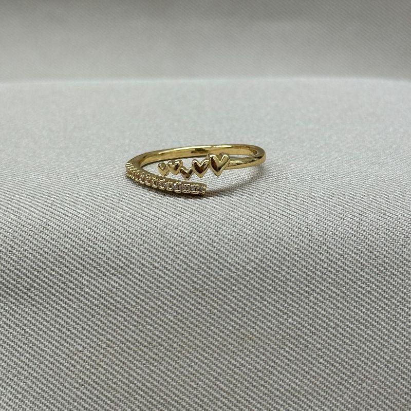 ANEL CORAÇOES LISOS E ZIRCONIAS
