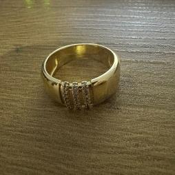 ANEL DE 3 FILEIRAS CRISTAL E LISO NA LATERAL