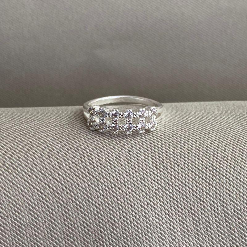 ANEL DUAS FILAS DE ZIRCONIAS