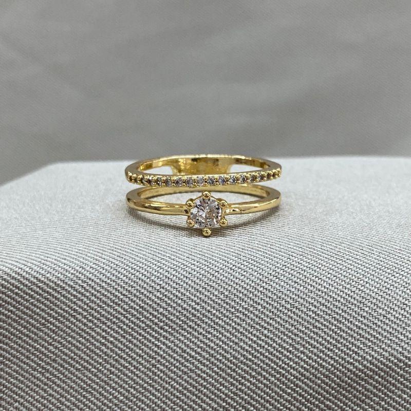 ANEL DUPLO CRAVEJADO/ZIRCONIA