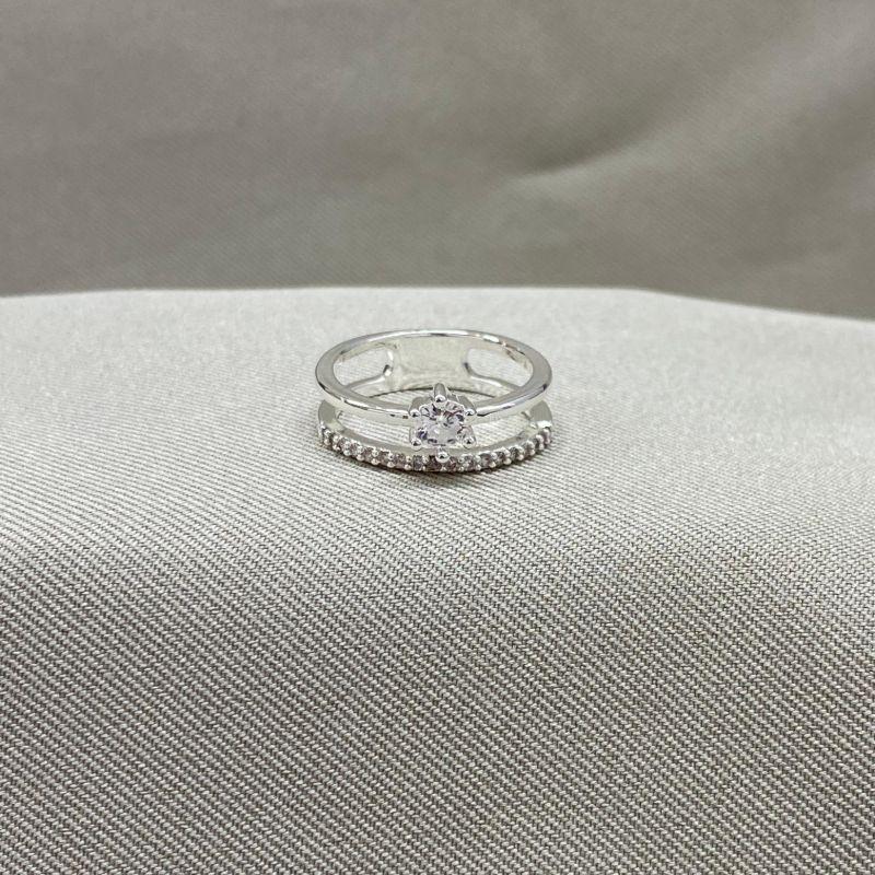 ANEL DUPLO CRAVEJADO/ZIRCONIA