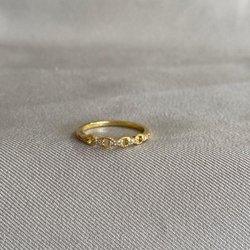 ANEL ELO CORRENTE CRAVEJADO