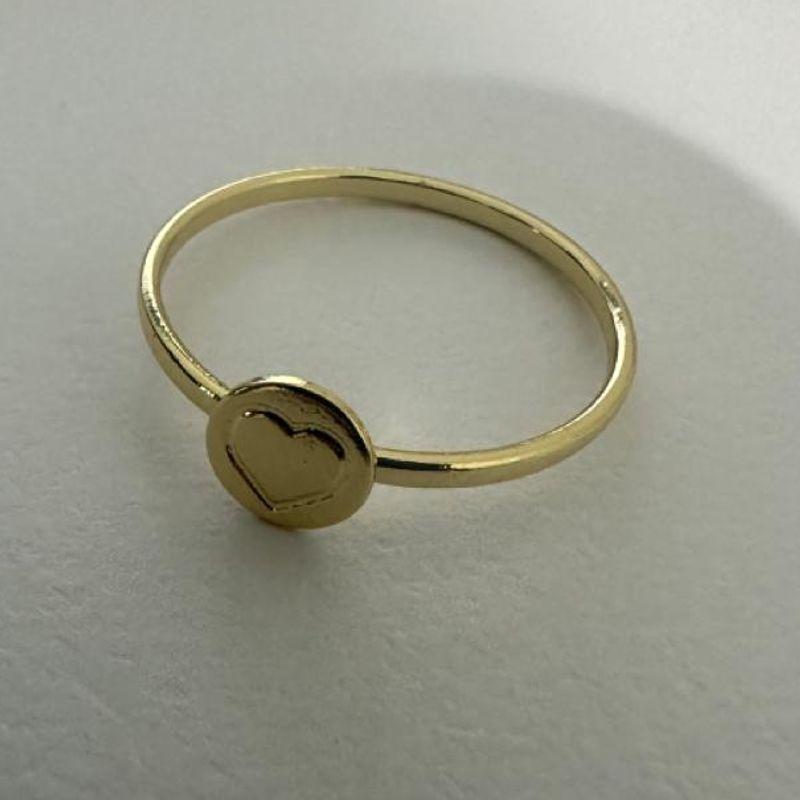 ANEL LISO PLAQUINHA CORAÇÃO