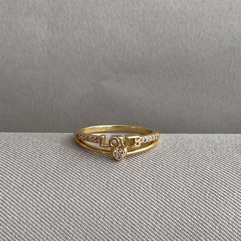 ANEL LOVE E CORAÇÃO CRAVEJADO