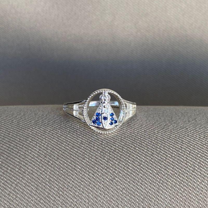 ANEL NS APARECIDA CRAVEJADA AZUL