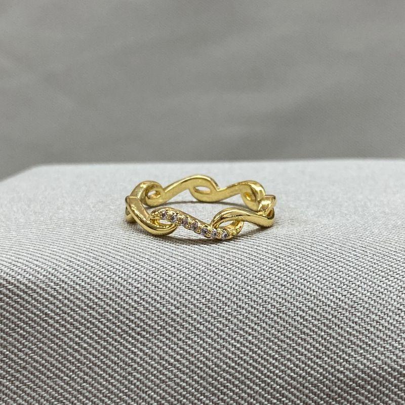 ANEL ONDA CRAVEJADO E LISO