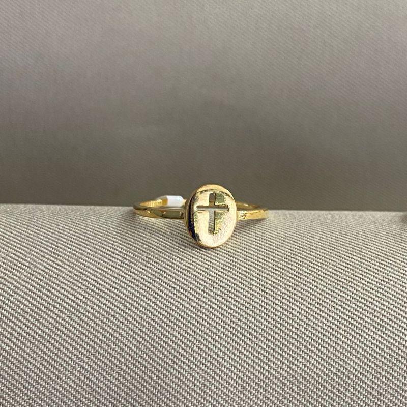 ANEL PLACA CRUZ VAZADA