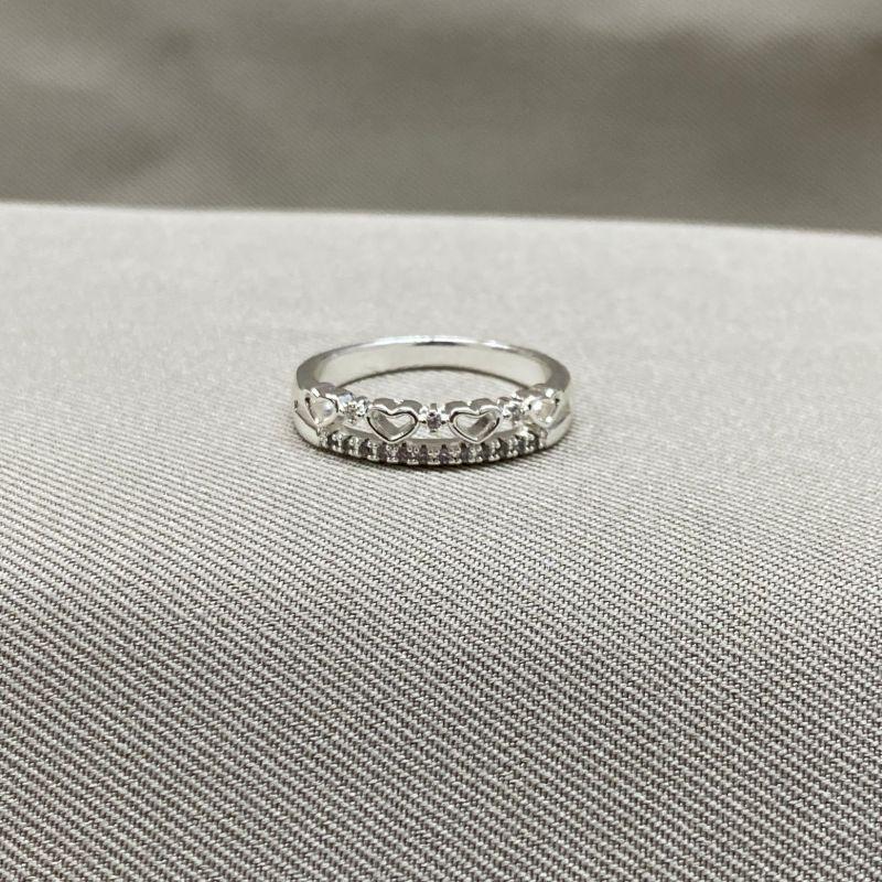 ANEL QUATRO CORAÇÃO E ZIRCONIAS