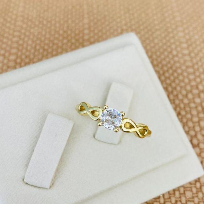 ANEL SOLITARIO COM INFINITO