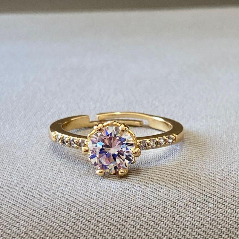 ANEL SOLITARIO CRAVEJADO REGULAVEL