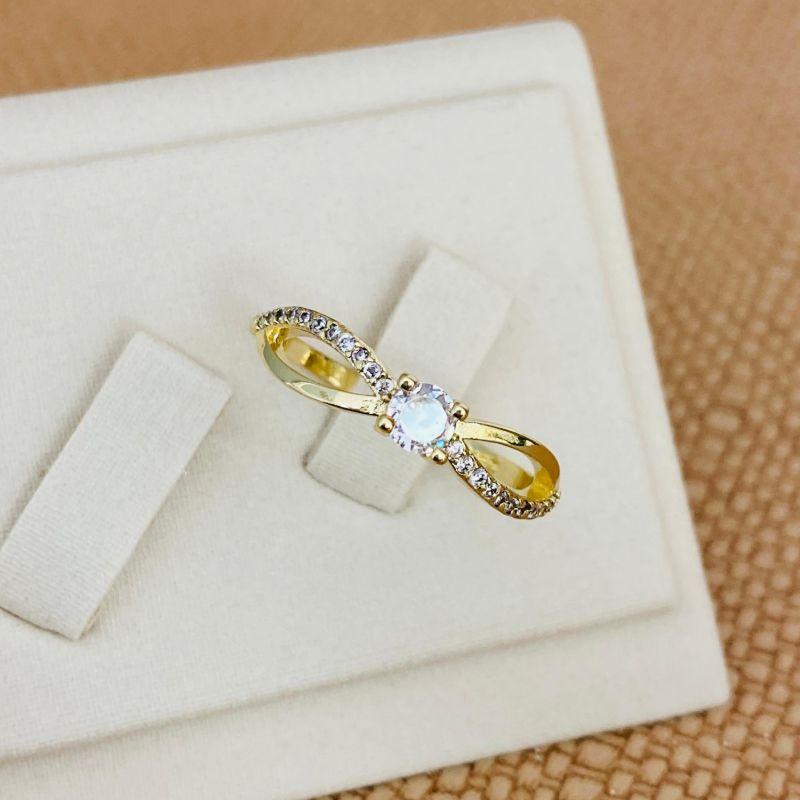 ANEL SOLITARIO FILA LISA E CRAVEJADA