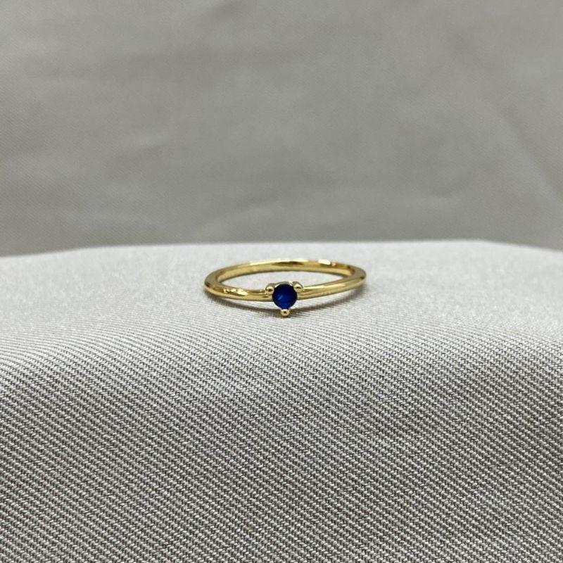 ANEL SOLITARIO ZIRCONIA AZUL