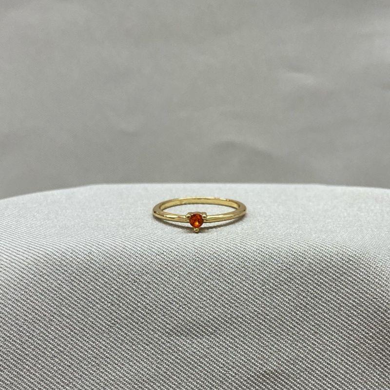 ANEL SOLITARIO ZIRCONIA LARANJA