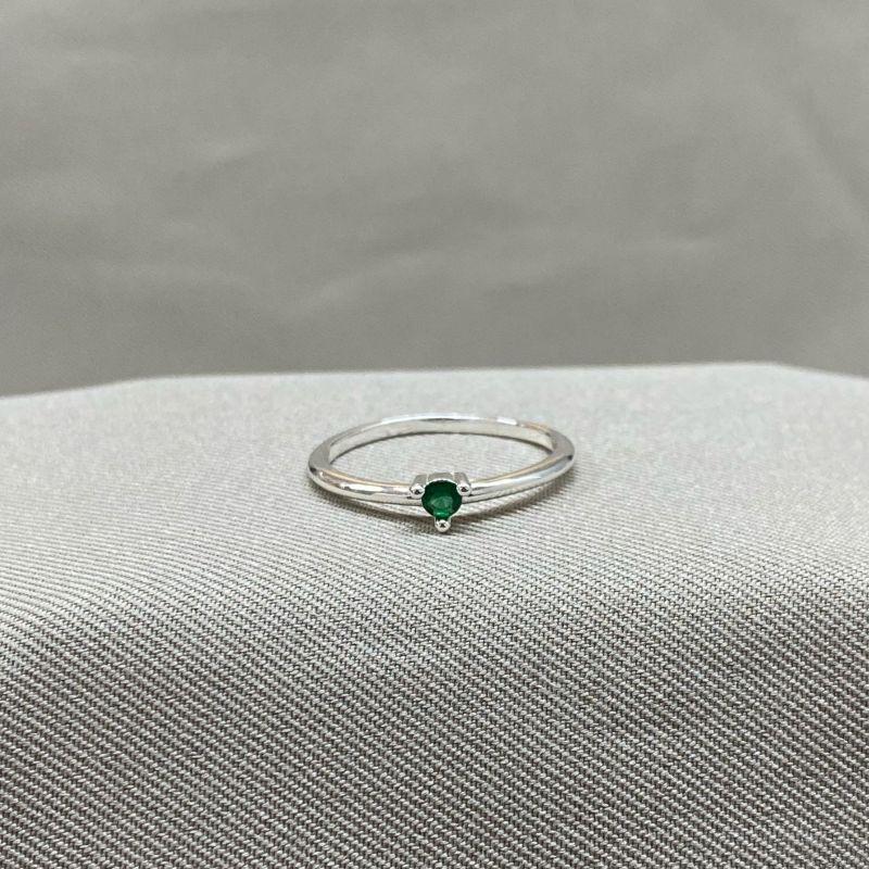 ANEL SOLITARIO ZIRCONIA VERDE