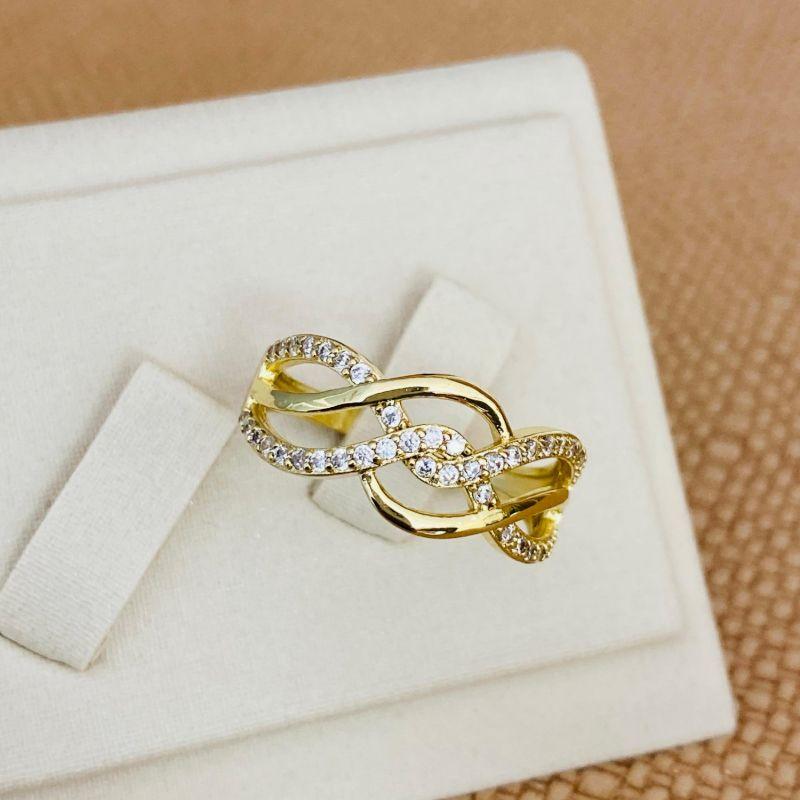 ANEL TRANÇADO LISO E CRAVEJADO