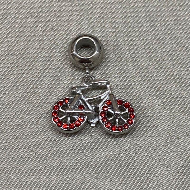 BERLOQUE PENDURICALHO BICICLETA CRAVEJADA VERMELHA