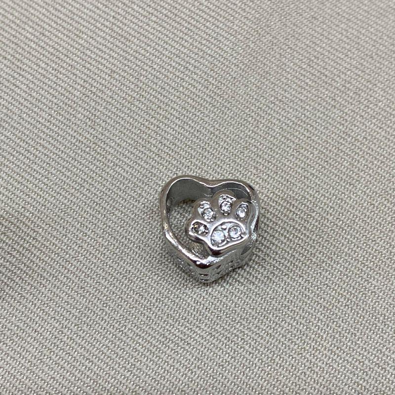 BERLOQUE SEPARADOR CORAÇÃO COM PATINHA CRAVEJADA CRISTAL