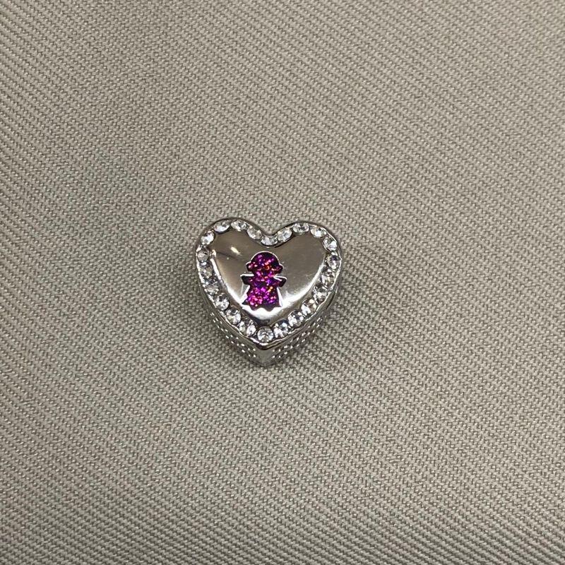 BERLOQUE SEPARADOR CORAÇÃO CRAVEJADO MENINA PINK