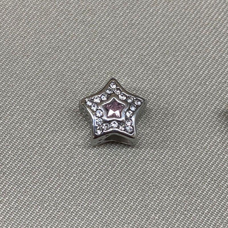 BERLOQUE SEPARADOR ESTRELA CRAVEJADA CRISTAL/ROSA