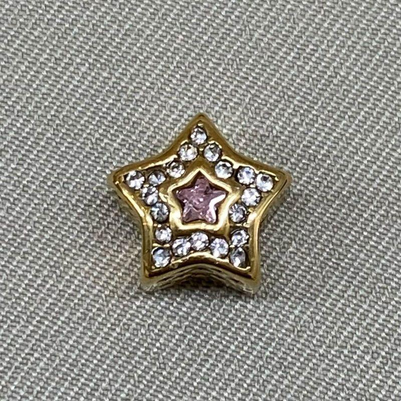 BERLOQUE SEPARADOR ESTRELA CRAVEJADA CRISTAL/ROSA