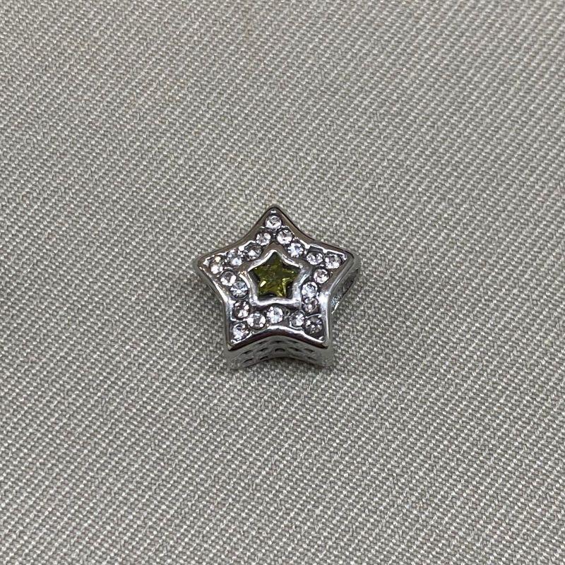 BERLOQUE SEPARADOR ESTRELA CRAVEJADA CRISTAL/VERDE