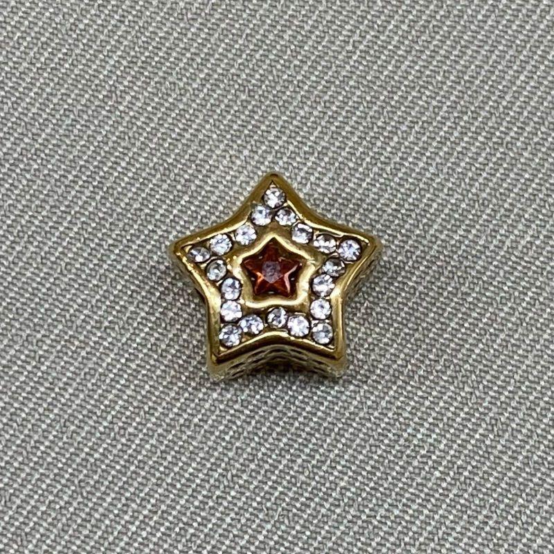 BERLOQUE SEPARADOR ESTRELA CRAVEJADA CRISTAL/VERMELHO